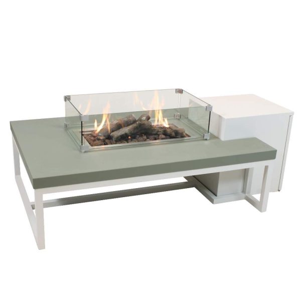 Enjoyfires vuurtafel Ambiance rechthoek wit-cementgrijs 120x80x35 cm