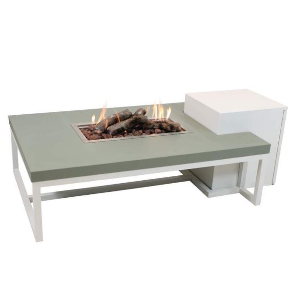 Enjoyfires vuurtafel Ambiance rechthoek wit-cementgrijs 120x80x35 cm