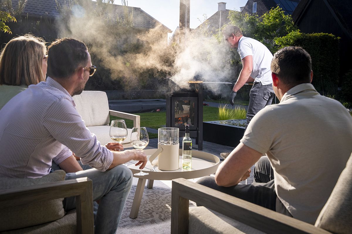 Enjoyfires houtkachel Comida 50x50x100 cm - zwart (met pizzaoven)